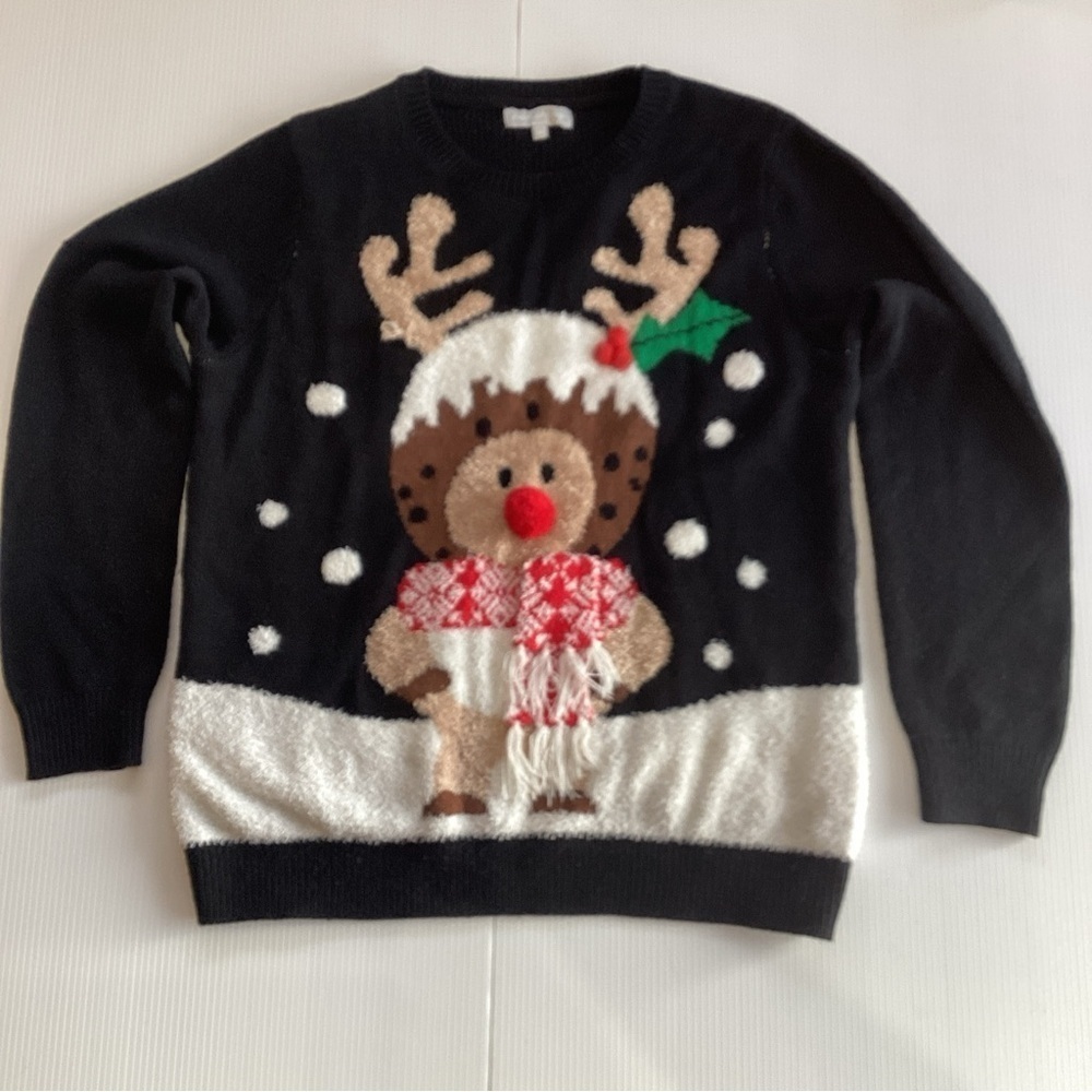 Ladies Rudolph Red Nose Redherring Jumper Novelty Christmas UK Size 16